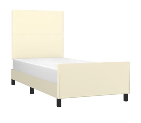 vidaXL Bedframe met hoofdbord kunstleer cr&egrave;mekleurig 80x200 cm