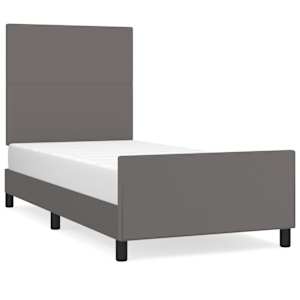 Rám postele s čelem šedý 80 x 200 cm umělá kůže - obrázek 2