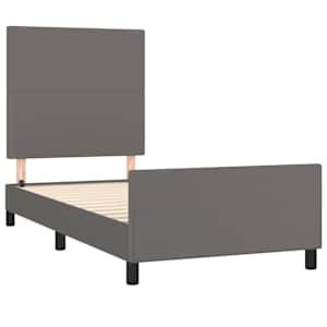 Rám postele s čelem šedý 90x190 cm umělá kůže - obrázek 4