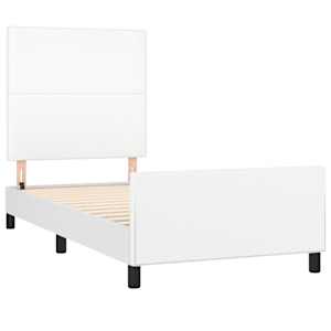 Rám postele s čelem bílý 100x200 cm umělá kůže - obrázek 4