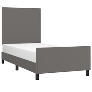 Rám postele s čelem šedý 100x200 cm umělá kůže - obrázek 3