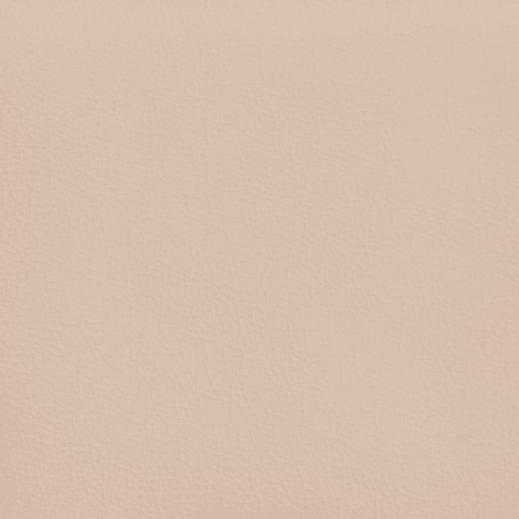 Cappuccino színű műbőr ágykeret fejtámlával 100x200 cm 