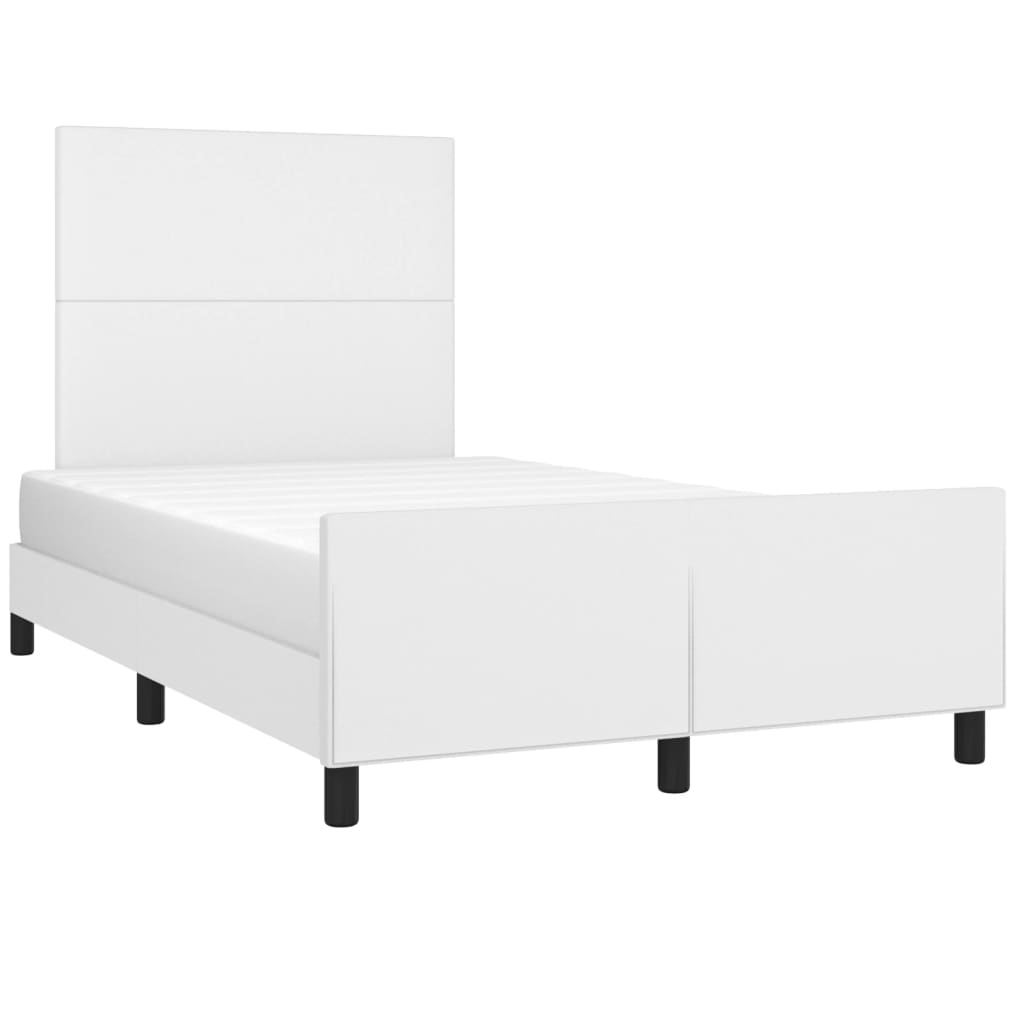 vidaXL Bedframe met hoofdbord kunstleer wit 120x200 cm afbeelding