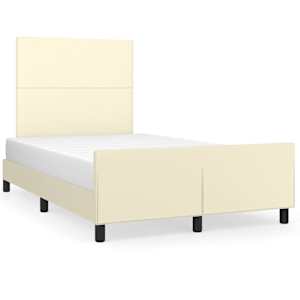 Rám postele s čelem krémový 120x200 cm umělá kůže - obrázek 2