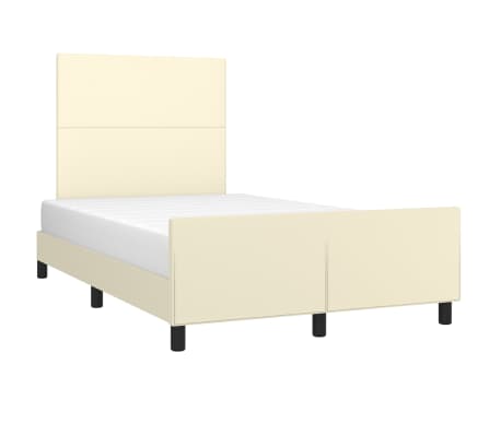 vidaXL Bedframe met hoofdbord kunstleer crèmekleurig 120x200 cm