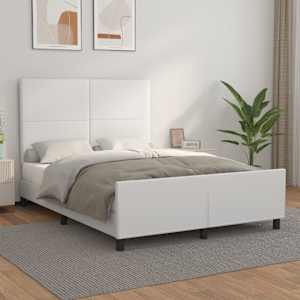 Rám postele s čelem bílý 140x190 cm umělá kůže - obrázek 1