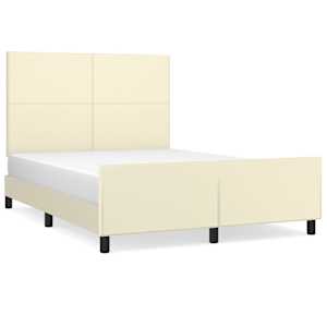 Rám postele s čelem krémový 140x190 cm umělá kůže - obrázek 2
