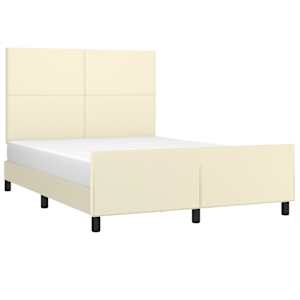 Rám postele s čelem krémový 140x190 cm umělá kůže - obrázek 3