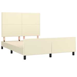 Rám postele s čelem krémový 140x190 cm umělá kůže - obrázek 4