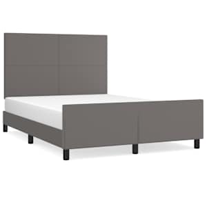 Rám postele s čelem šedý 140x190 cm umělá kůže - obrázek 2