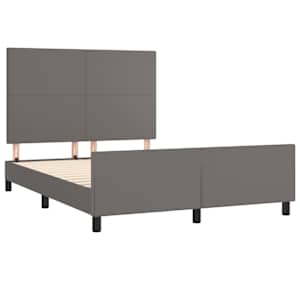 Rám postele s čelem šedý 140x190 cm umělá kůže - obrázek 4