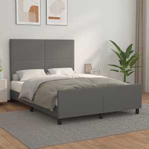 Rám postele s čelem šedý 140x190 cm umělá kůže - obrázek 1