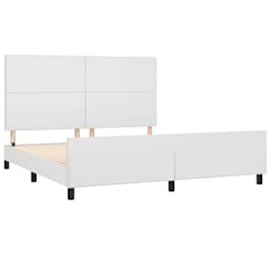 Rám postele s čelem bílý 160x200 cm umělá kůže - obrázek 4