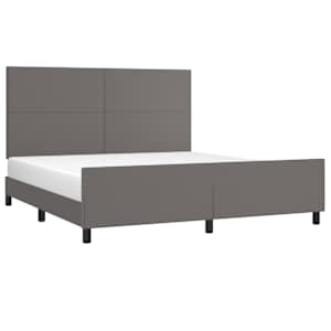 Rám postele s čelem šedý 160x200 cm umělá kůže - obrázek 3