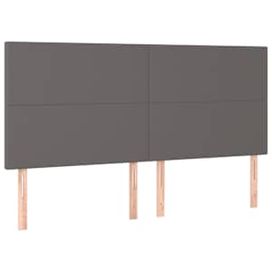 Rám postele s čelem šedý 160x200 cm umělá kůže - obrázek 9