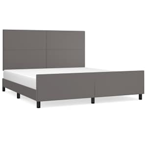 Rám postele s čelem šedý 180x200 cm umělá kůže - obrázek 2