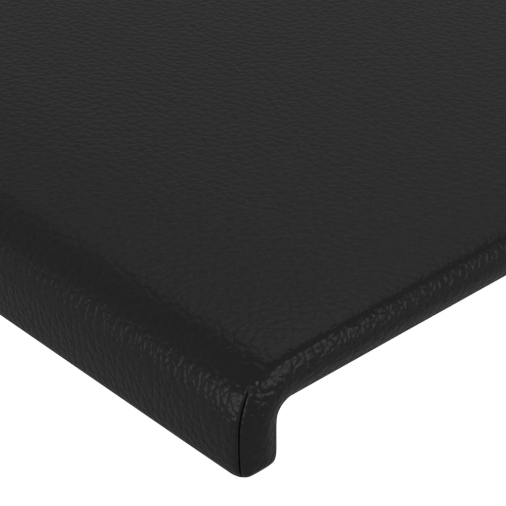 Cadru de pat cu tăblie, negru, 200x200 cm, piele ecologică