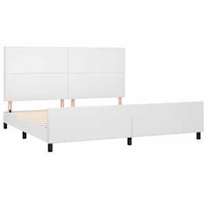 Rám postele s čelem bílý 200x200 cm umělá kůže - obrázek 4