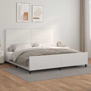 Rám postele s čelem bílý 200x200 cm umělá kůže - obrázek 1
