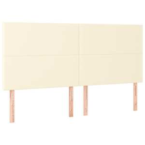 Rám postele s čelem krémový 200x200 cm umělá kůže - obrázek 9