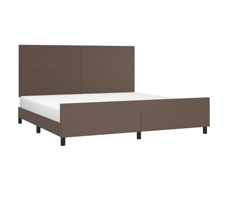 vidaXL Bedframe met hoofdbord kunstleer bruin 200x200 cm