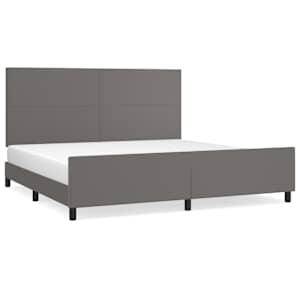 Rám postele s čelem šedý 200x200 cm umělá kůže - obrázek 2