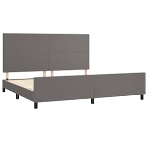 Rám postele s čelem šedý 200x200 cm umělá kůže - obrázek 4