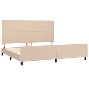 Rám postele s čelem cappuccino 200x200 cm umělá kůže - obrázek 4