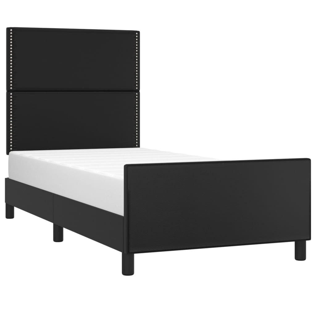 vidaXL Bedframe met hoofdbord kunstleer zwart 80x200 cm afbeelding