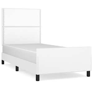 Rám postele s čelem bílý 90x200 cm umělá kůže - obrázek 2