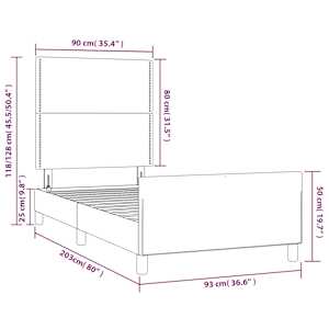 Rám postele s čelem bílý 90x200 cm umělá kůže - obrázek 14