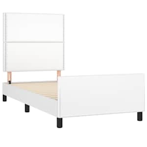 Rám postele s čelem bílý 90x200 cm umělá kůže - obrázek 4