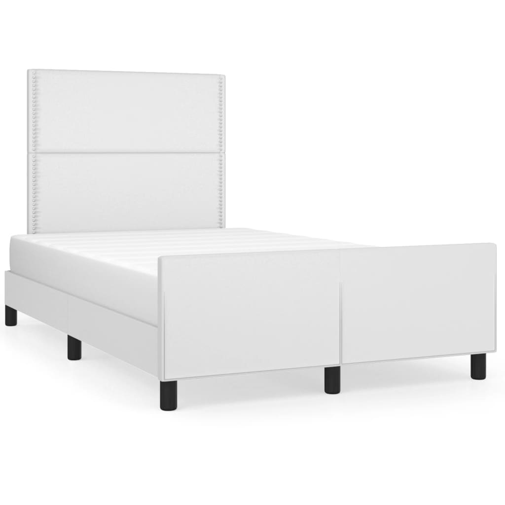 Levně vidaXL Rám postele s čelem bílý 120x200 cm umělá kůže