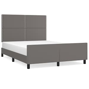 Rám postele s čelem šedý 140x190 cm umělá kůže - obrázek 2