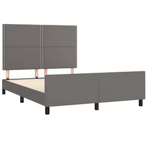 Rám postele s čelem šedý 140x190 cm umělá kůže - obrázek 4