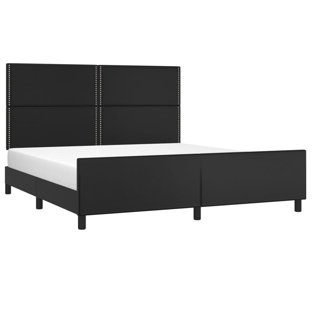 vidaXL Bedframe met hoofdbord kunstleer zwart 160x200 cm afbeelding
