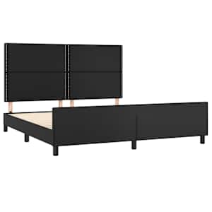 Rám postele s čelem černý 180x200 cm umělá kůže - obrázek 4