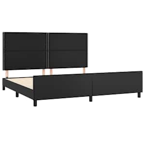 Rám postele s čelem černý 200x200 cm umělá kůže - obrázek 4