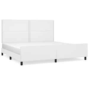 Rám postele s čelem bílý 200x200 cm umělá kůže - obrázek 2