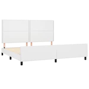 Rám postele s čelem bílý 200x200 cm umělá kůže - obrázek 4