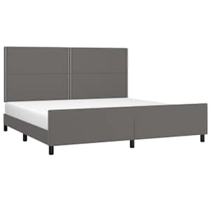 Rám postele s čelem šedý 200x200 cm umělá kůže - obrázek 3