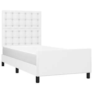 Rám postele s čelem bílý 80 x 200 cm umělá kůže - obrázek 3