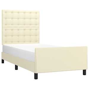 Rám postele s čelem krémový 80 x 200 cm umělá kůže - obrázek 3