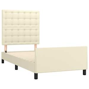 Rám postele s čelem krémový 80 x 200 cm umělá kůže - obrázek 4