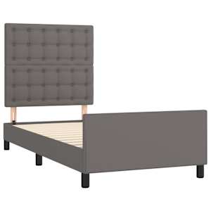 Rám postele s čelem šedý 80 x 200 cm umělá kůže - obrázek 4