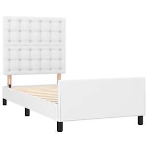 Rám postele s čelem bílý 90x190 cm umělá kůže - obrázek 4