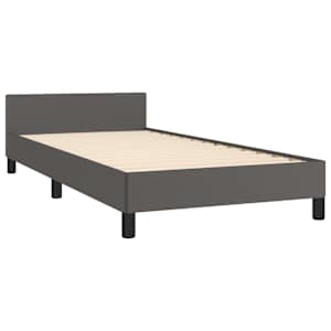 Rám postele s čelem šedý 90x190 cm umělá kůže - obrázek 5