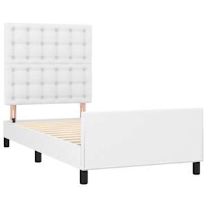 Rám postele s čelem bílý 100x200 cm umělá kůže - obrázek 4