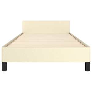 Rám postele s čelem krémový 100x200 cm umělá kůže - obrázek 6