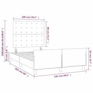 Rám postele s čelem krémový 120x200 cm umělá kůže - obrázek 14